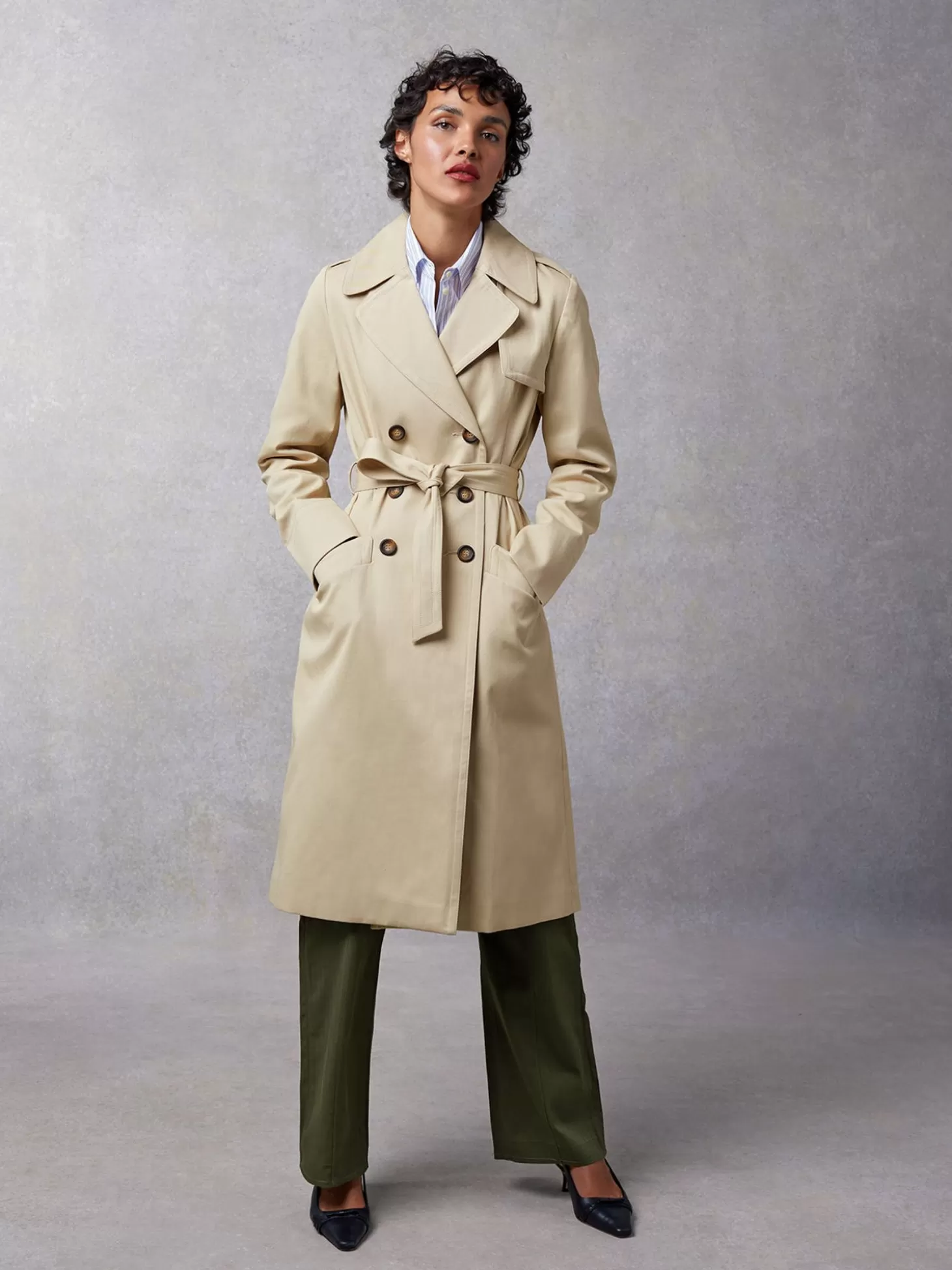 Rouje Adina Trench Coat Uni Sable | Clothing