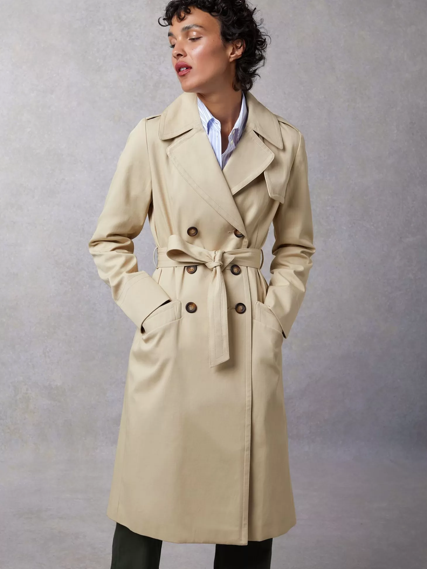 Rouje Adina Trench Coat Uni Sable | Clothing