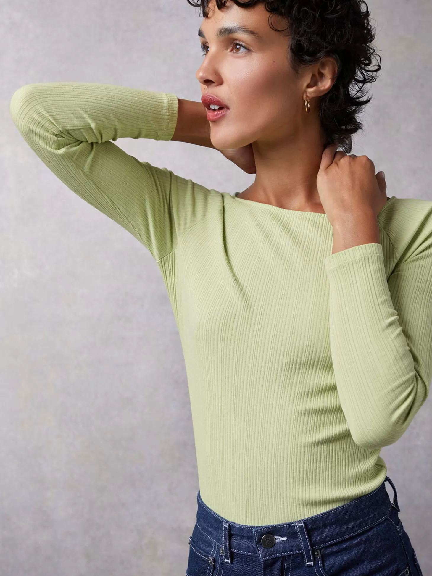 Rouje Alaina Top Uni Vert | Clothing