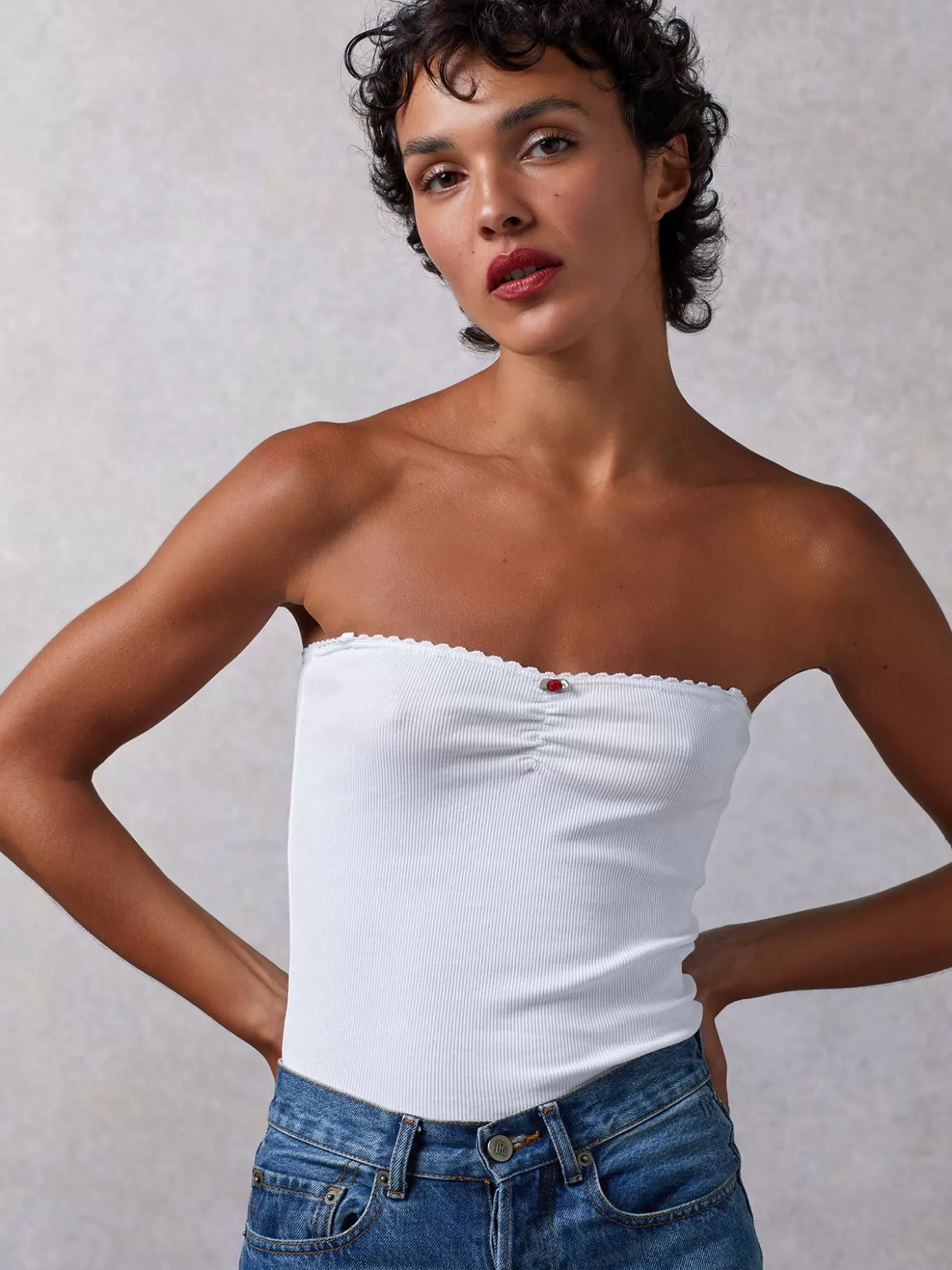 Rouje Alexa Top Uni Blanc | Clothing