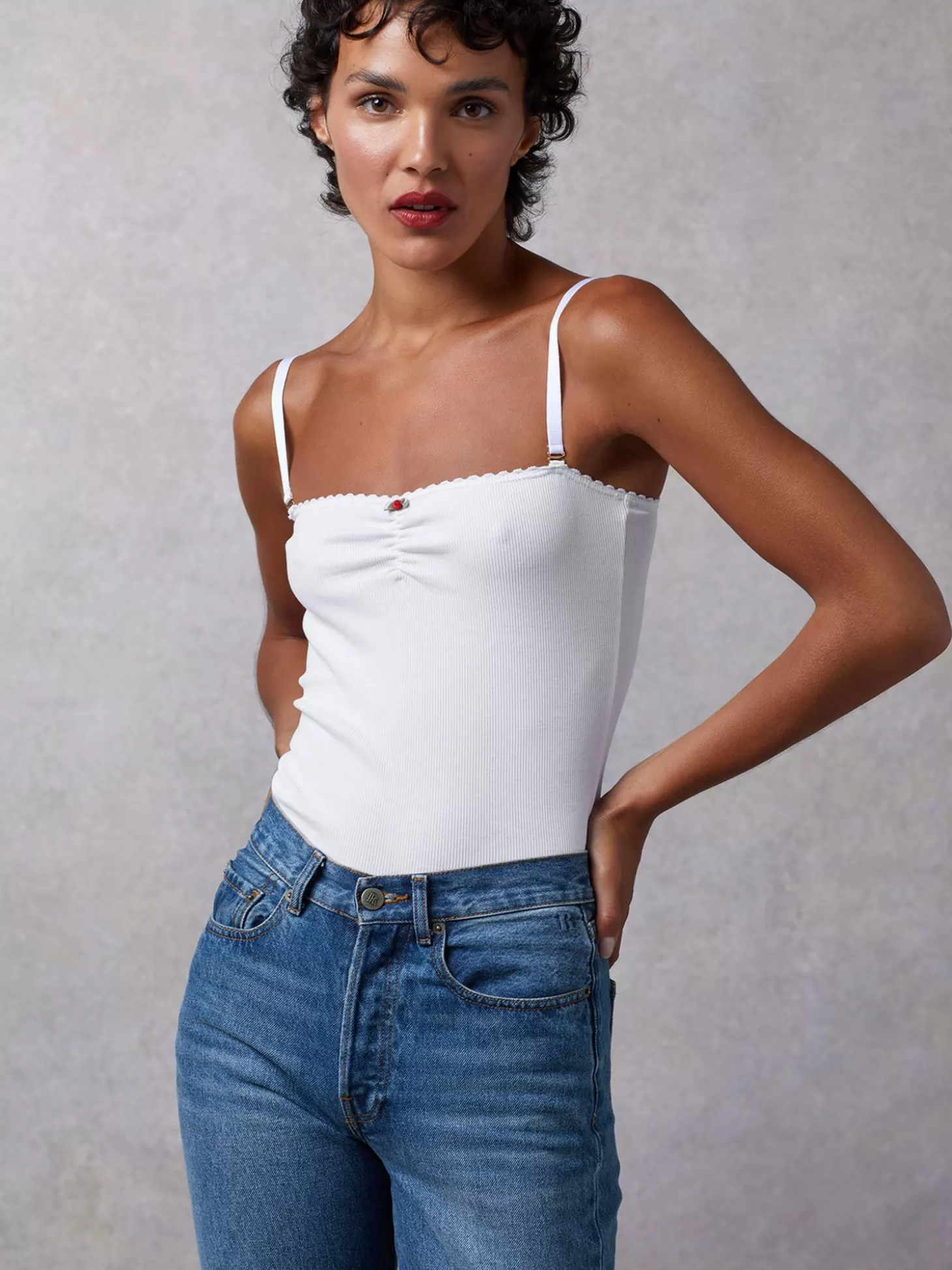 Rouje Alexa Top Uni Blanc | Clothing