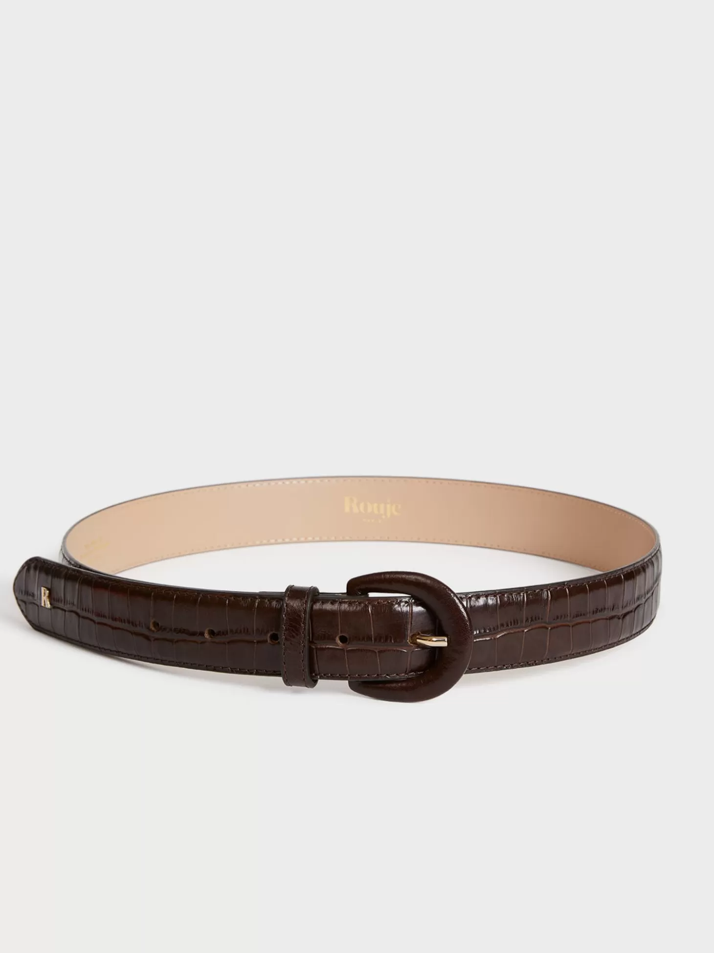 Rouje Cooper Belt Croco Chocolat | Accessories