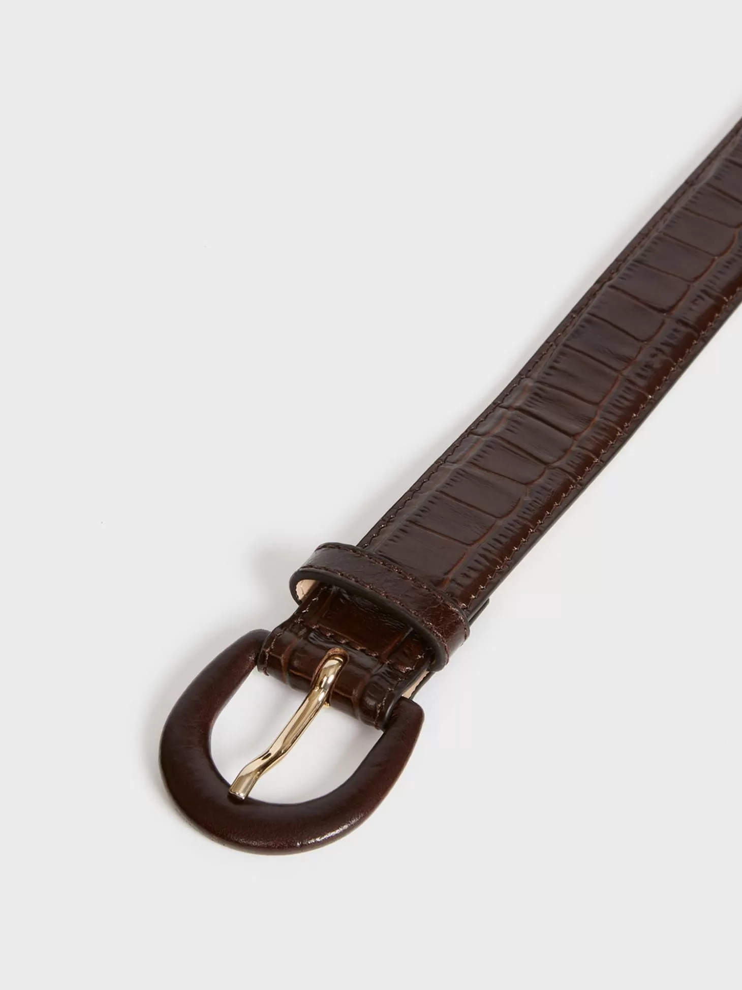 Rouje Cooper Belt Croco Chocolat | Accessories