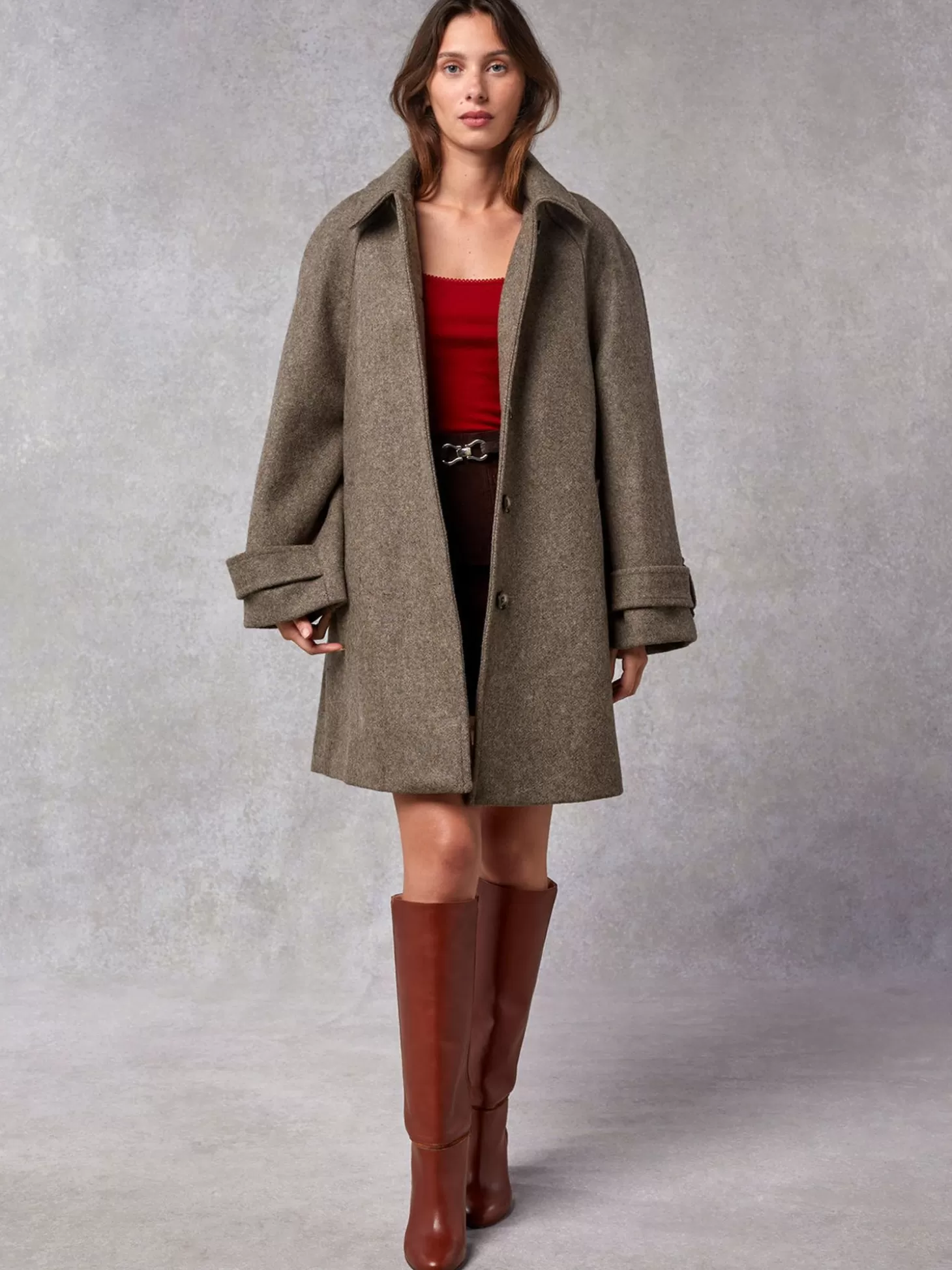 Rouje Edwin Coat Uni Taupe | Clothing