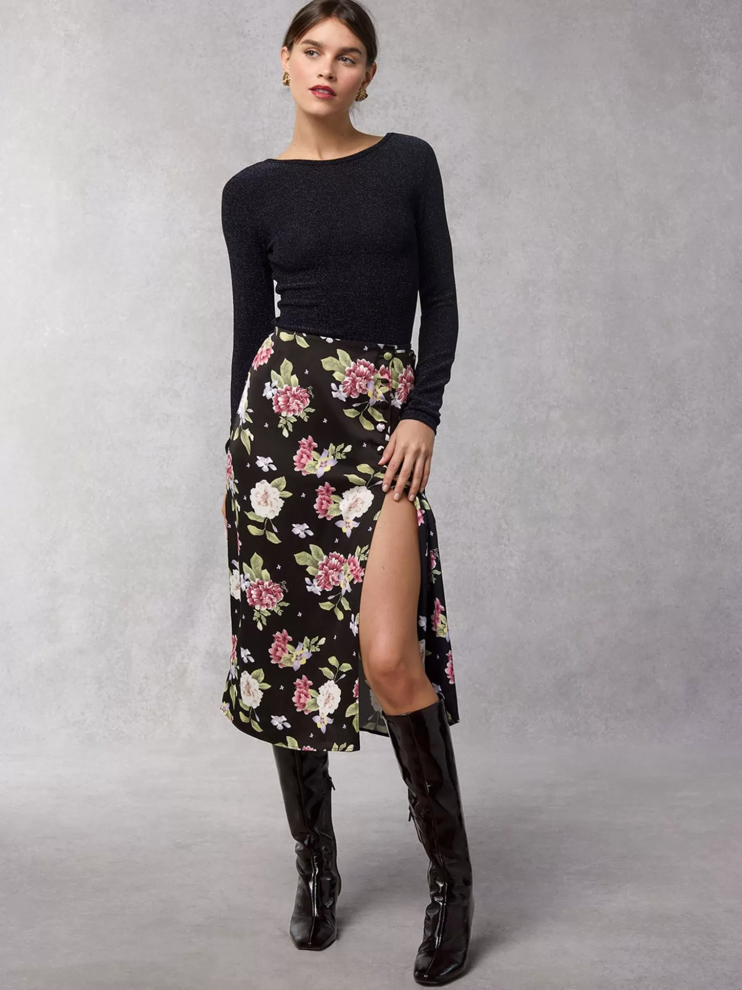 Rouje Glorie Skirt Amaryllis Noir | Clothing