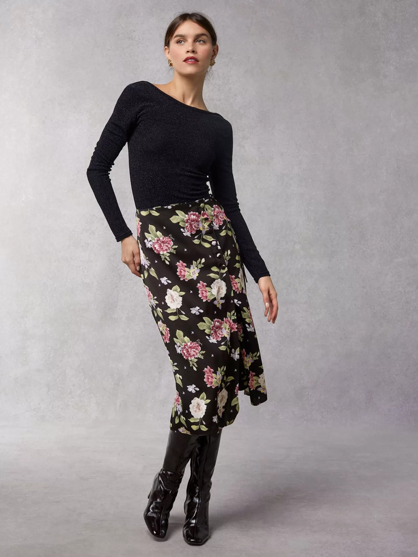 Rouje Glorie Skirt Amaryllis Noir | Clothing