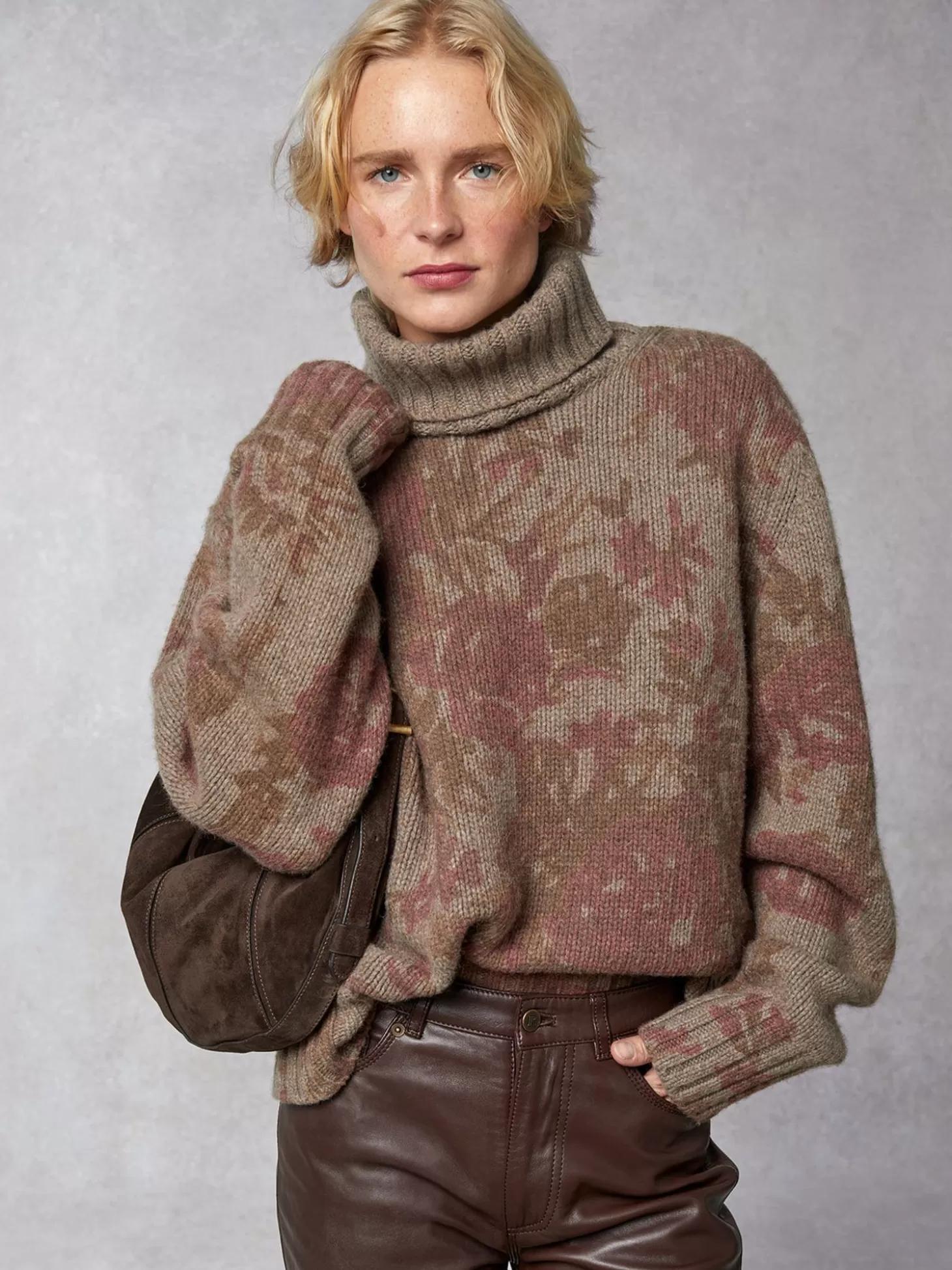 Rouje Leon Sweater Fleurs Taupe | Clothing