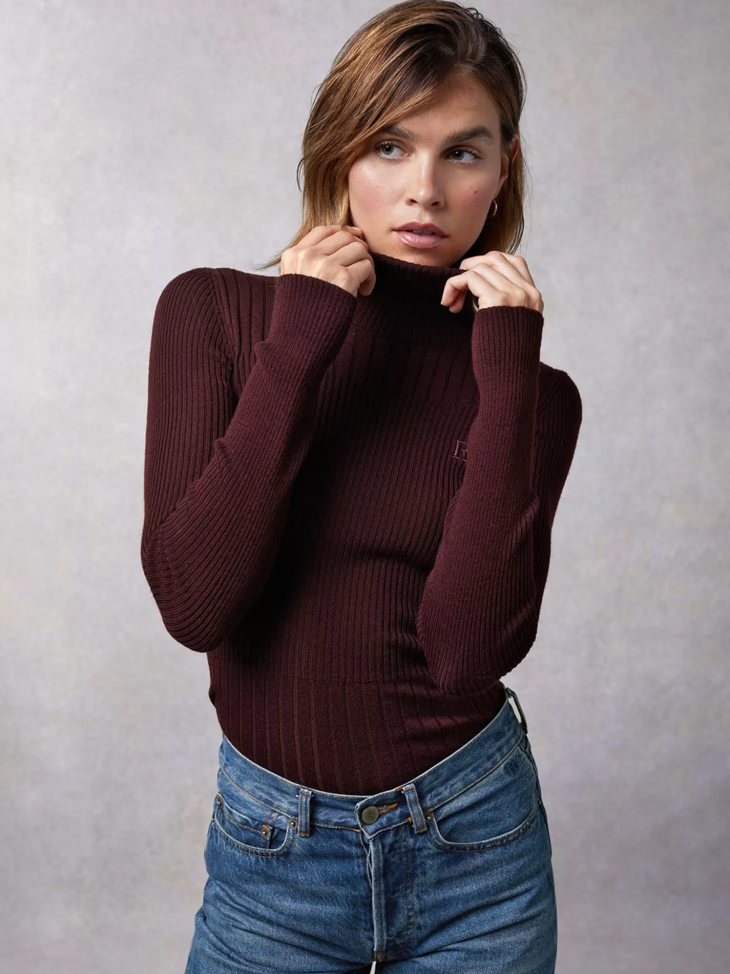 Rouje Lucien Turtleneck Uni Bordeaux | Clothing