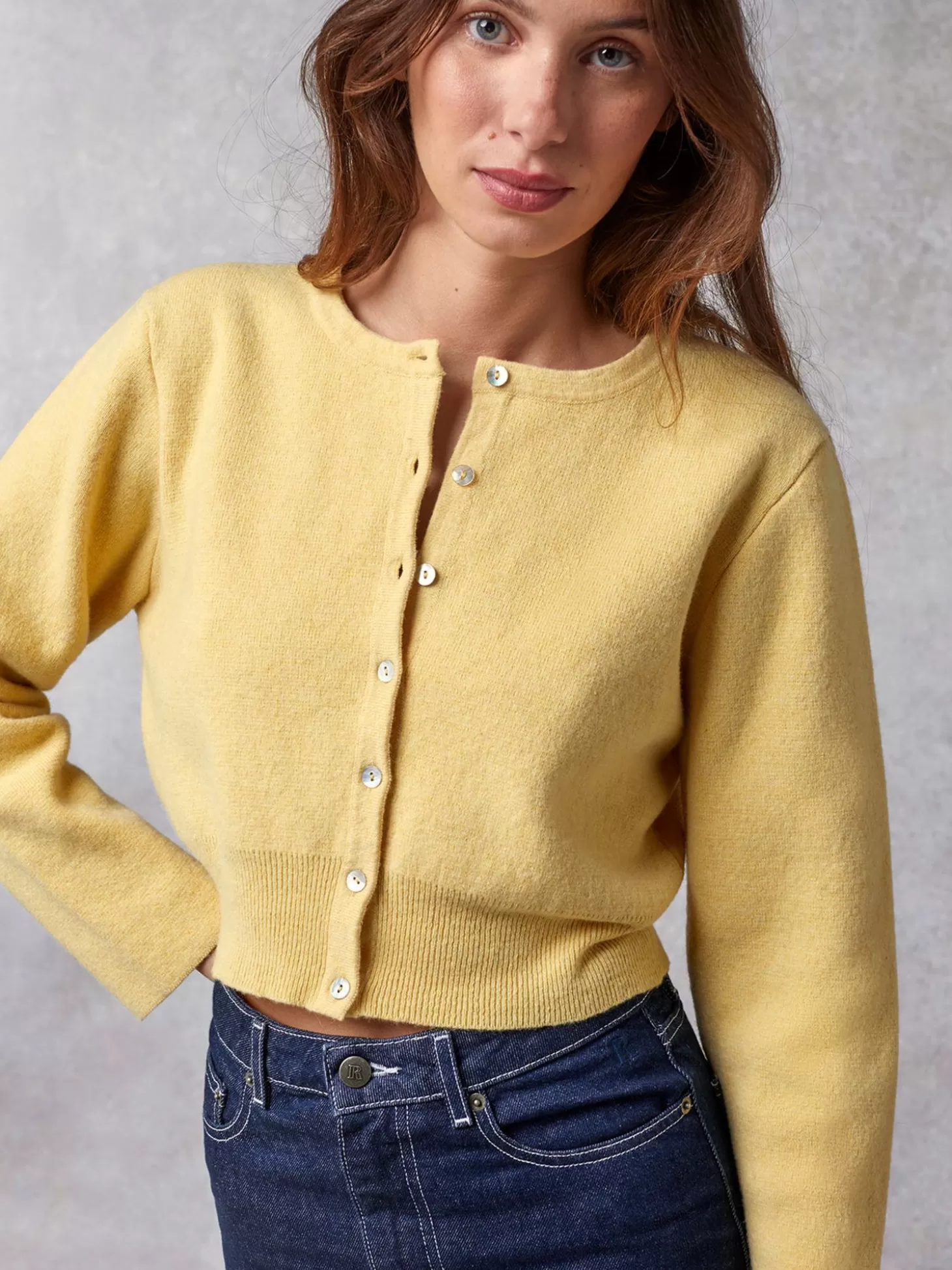 Rouje Nathalie Cardigan Uni Jaune | Clothing