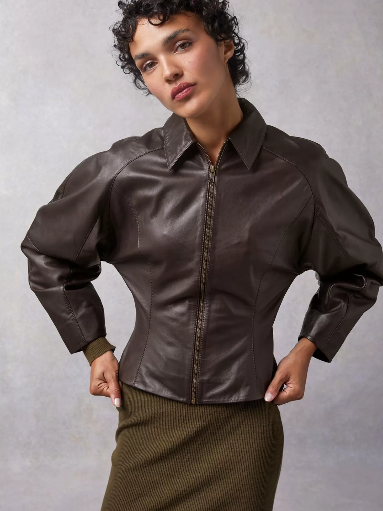 Rouje Owen Jacket Cuir Chocolat | Clothing