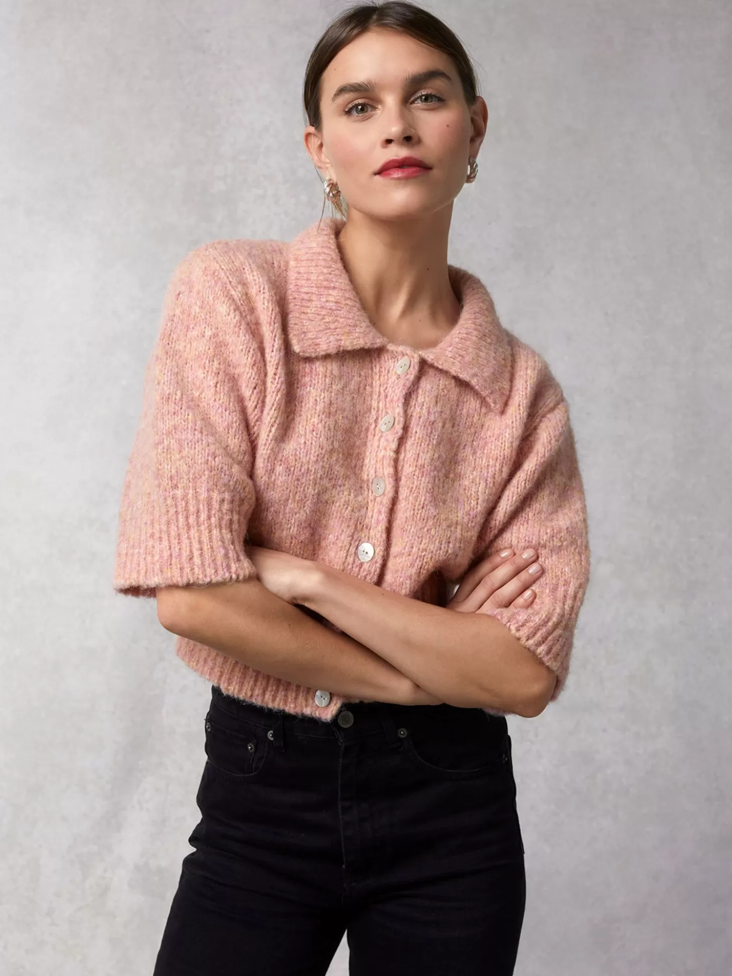 Rouje Yves Cardigan Uni Rose | Clothing